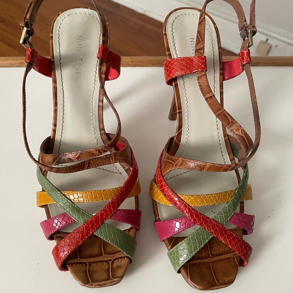 Nine West Sandals- Multi colored